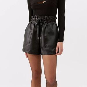 Faux Leather Pull-On High Waisted Shorts